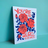 Weird Roses - Love Letterpress Greeting Card