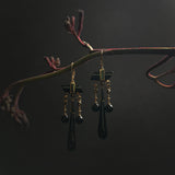 Victorian Jet Mourning Earrings, ANTIQUE