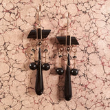 Victorian Jet Mourning Earrings, ANTIQUE