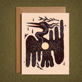 River Moon – Blank Greeting Card with Nature Illustration 