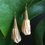 Pearly Beaded Earrings, VINTAGE