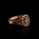 Victorian Turquoise and Seed Pearl Ring, ANTIQUE