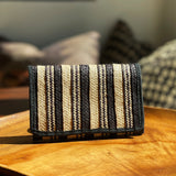 Striped Straw Market Wallet