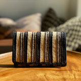 Striped Straw Market Wallet